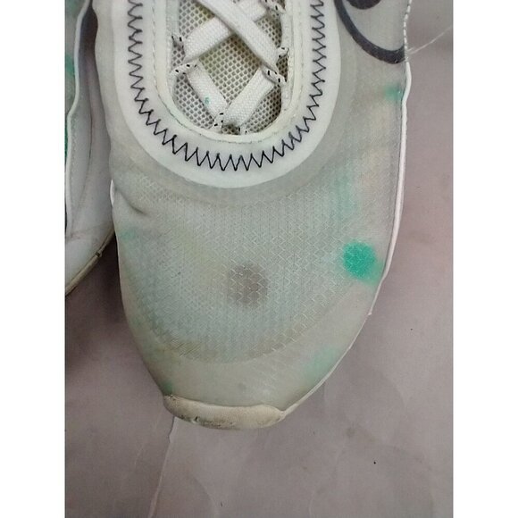 Nike Air Womens 2090 9.5 Triple White Paint Spatter Running Mesh Sneakers Shoes - Picture 12 of 13